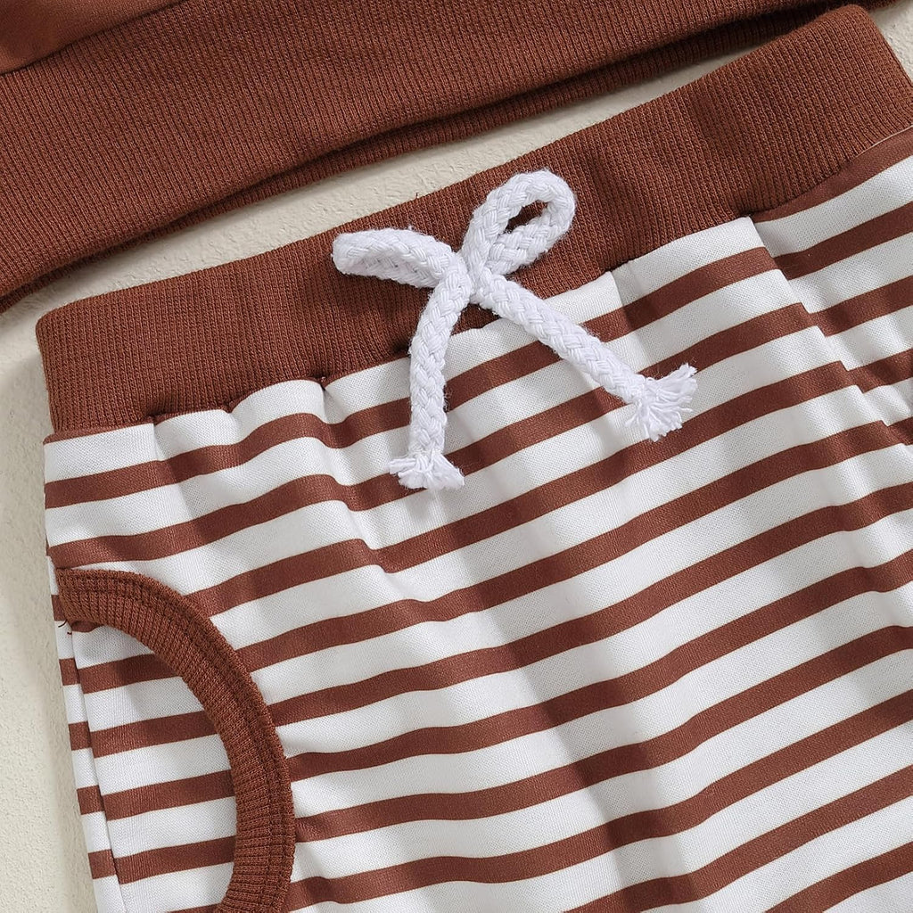 Baby Boy Fall Clothes Set Long Sleeve Football Print Sweatshirt Pants Toddler Infant Outfits 6 12 18