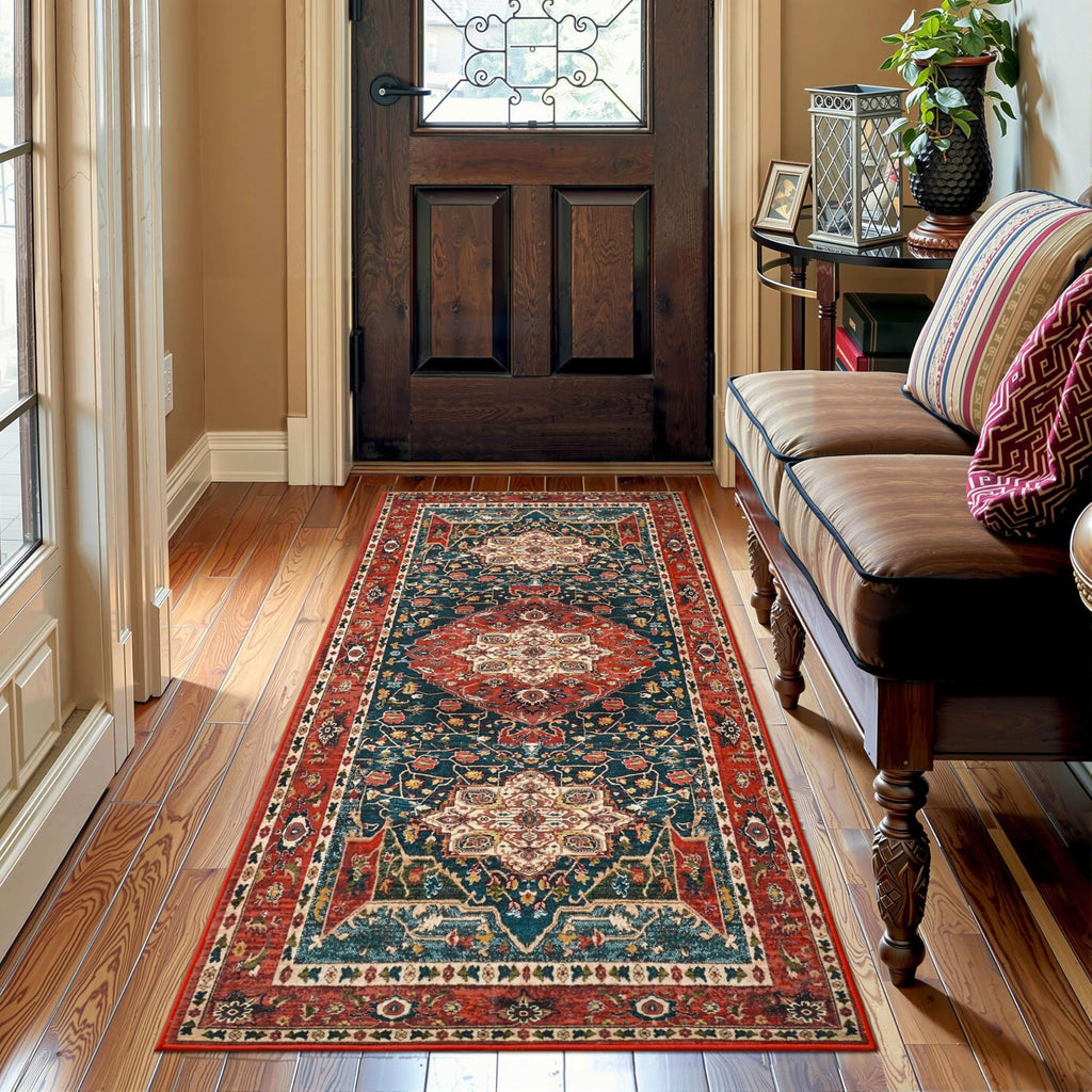 2x6 Rug Runners s, Non Slip Kitchen Washable Long Runner Rugs, Soft Floral Vintage Carpet Runner Bedroom Bathroom