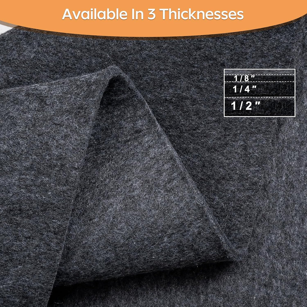 Felt Rug Pad - 1/8 8x10 Thick Foot Extra Large Area Liner for All Floors and Trims, Thick Pad for Hardwood Floors