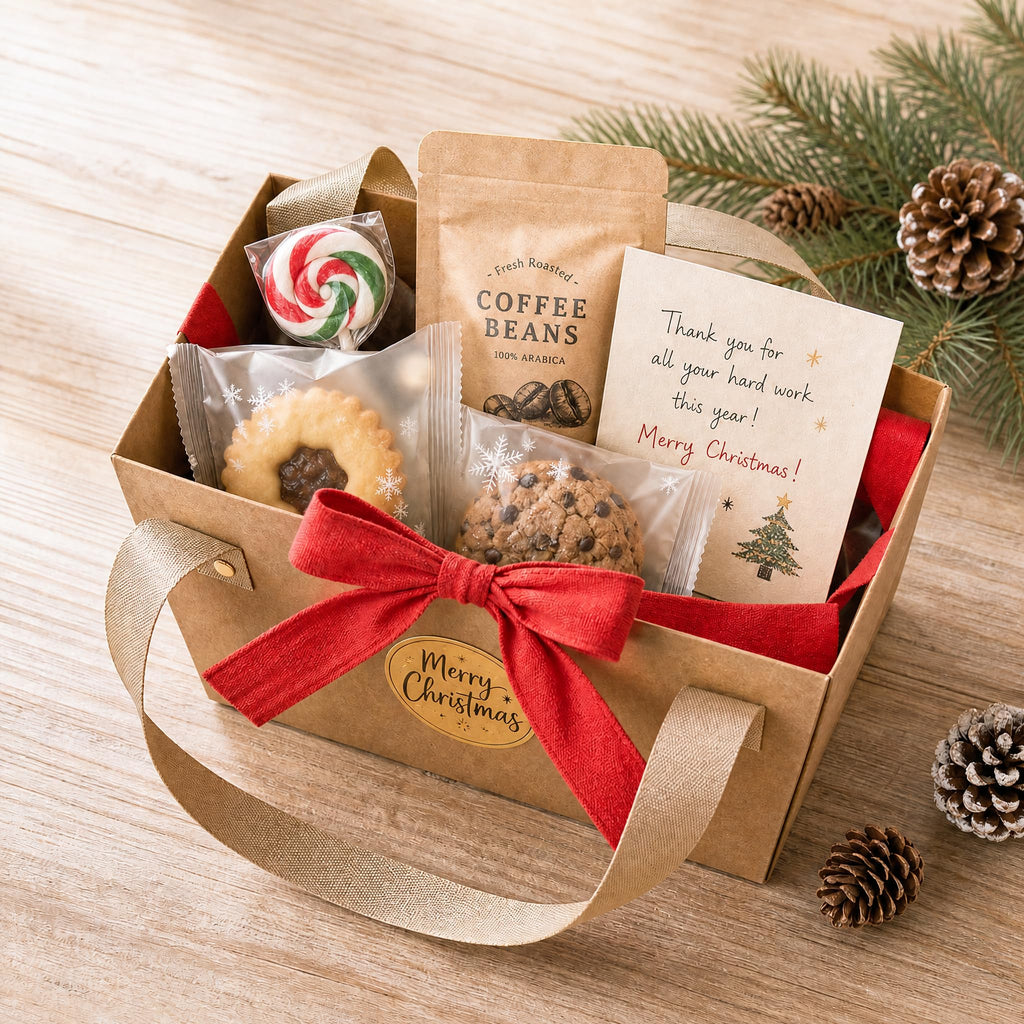 50 Pack Kraft Gift Basket with Handles, 9.8'' x 6.5'' x 4.3'' Empty Paper Basket for Party Gifts, Anniversary