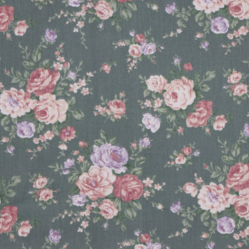 Vintage Rose Floral Print Cotton Fabric by The Yard, 100% Soft Cotton Quilting Fabric Material for Sewing Curtain