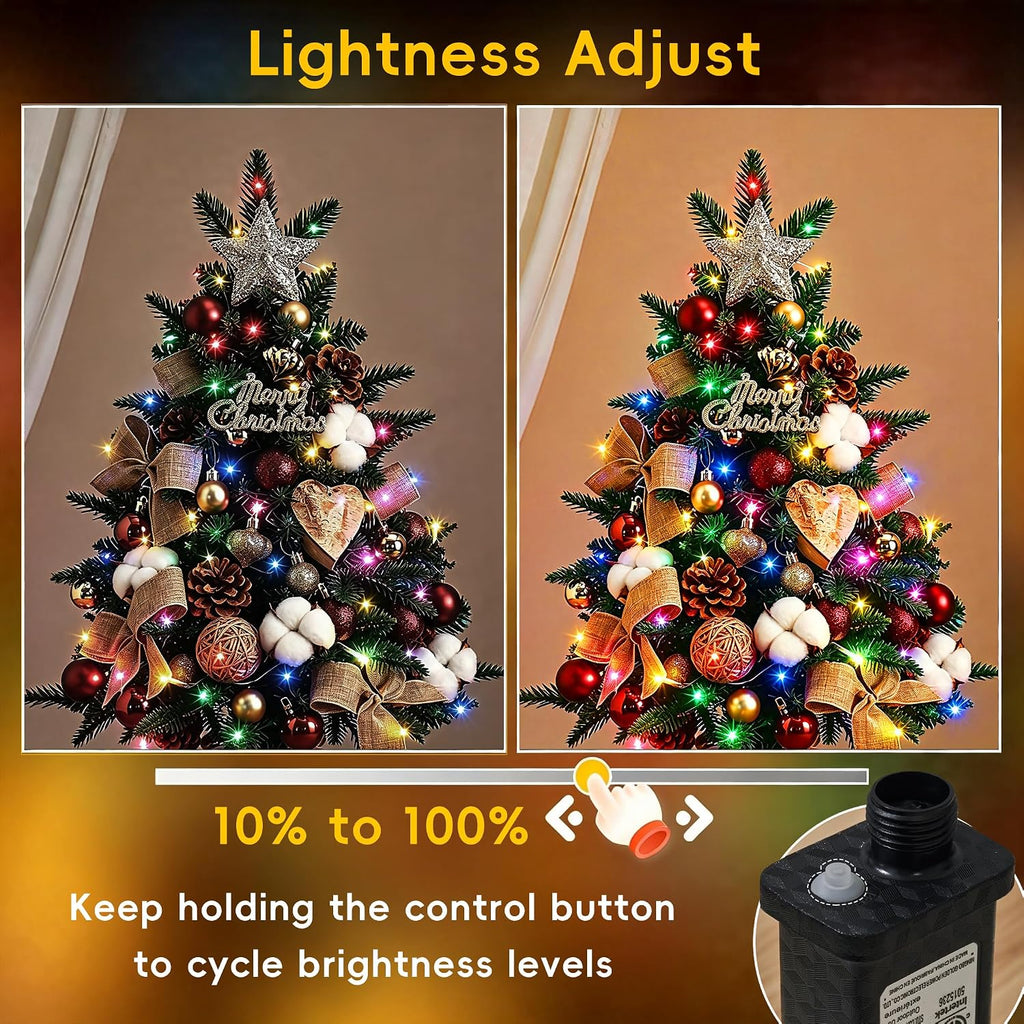 Christmas Light 1000 LEDs 336ft Green Cable Wire Fairy String Tree Twinkle Lights Plug in 12 Modes for Christmas