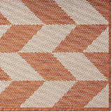 Patio Country Calla Contemporary Herringbone Indoor/Outdoor Area Rug, Orange/Ivory , 5'2"x7'2"
