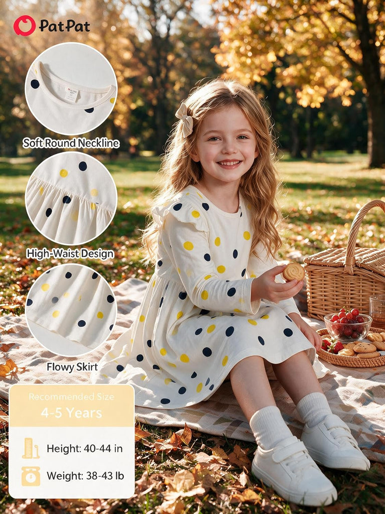 Toddler Girls Pack Casual Ruffle Long Sleeve A-Line Dresses 18M
