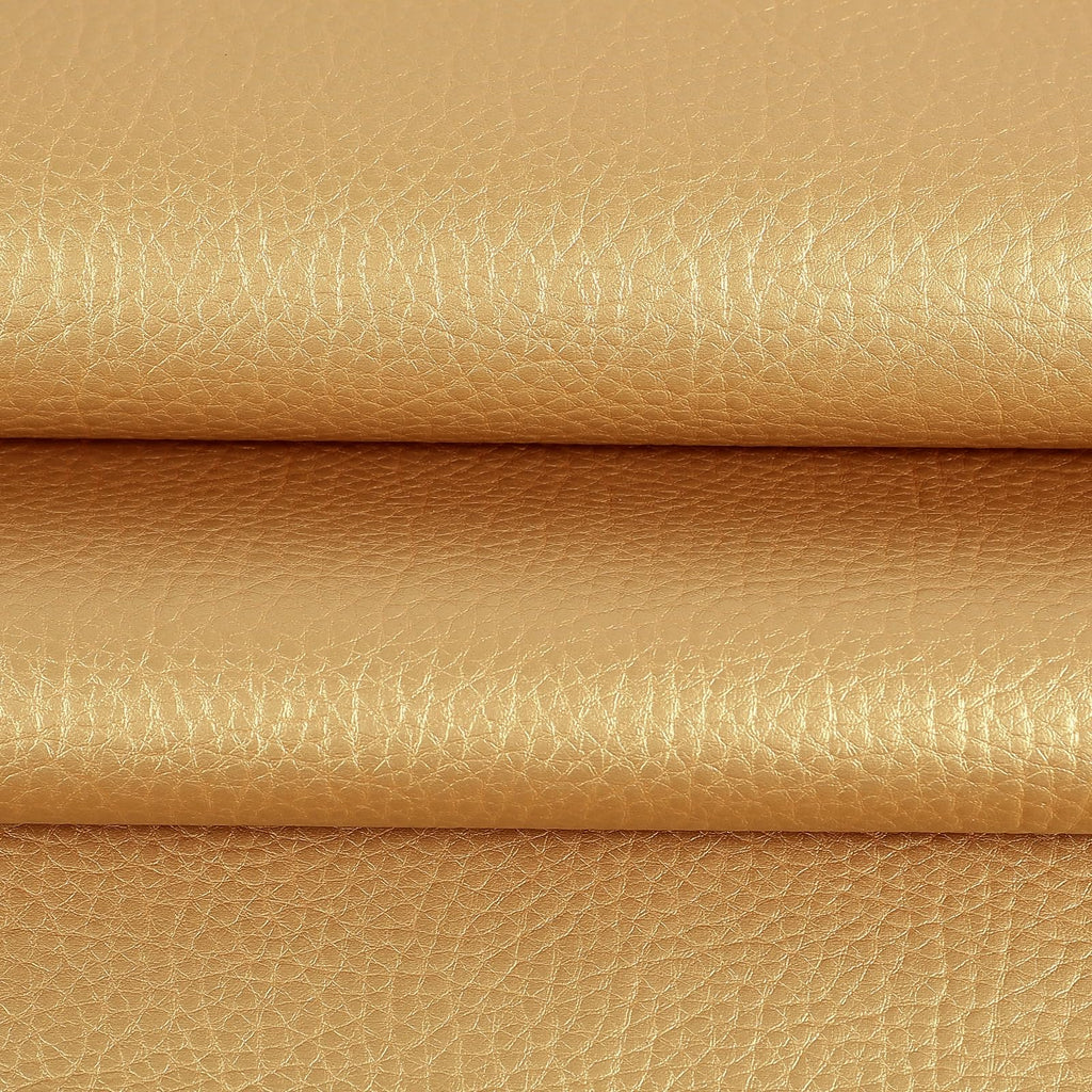 Upholstery Faux Leather Fabric, 2 Yards Gold