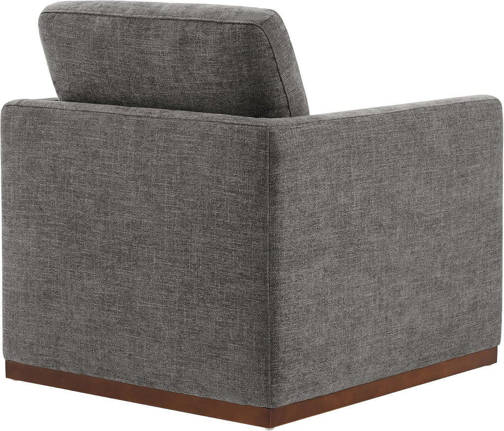 Swivel Accent Chair, FSC Certified Mid Century Modern Arm Chair , Fully Assembled, Grey