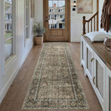Brown Runner Rug 2x8 Vintage Area Carpet Hallway Long Indoor Kitchen Washable Living Room Low Pile T