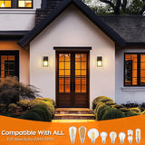 Dusk to Dawn Outdoor Lighting Fixtures, Exterior Front Porch Light, Black Sensor Wall Sconce Lamp