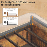 Full Bed Frame with 4 Storage Drawers, Charging Station and LED Lights