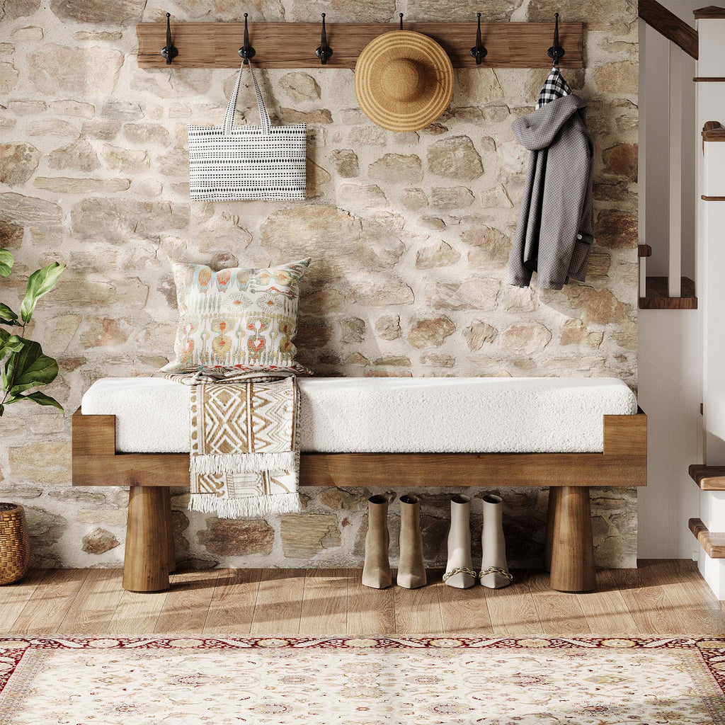 Upholstered Entryway Bench, Shoe Bench End of Bed