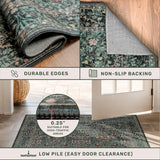 Vintage Floral Dark Green 3x5 Area Rugs