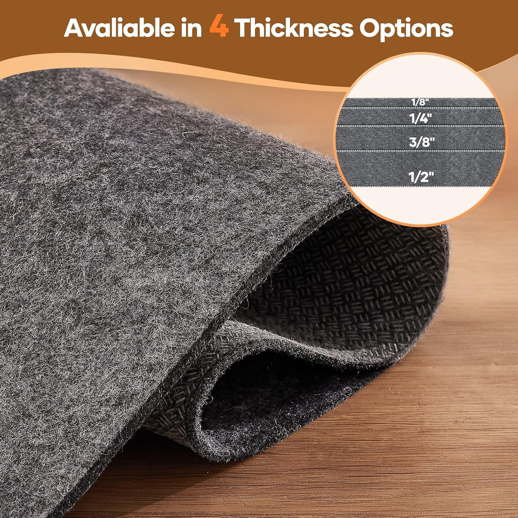 Non Slip Cushioned Rug Pad Gripper, Felt and Silicone Backing, 2 x 7 Ft, 1/4 inch Thick Runner Carpet Liner Protector - Set of 99