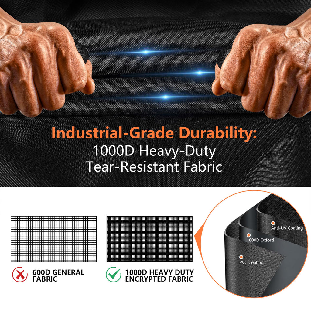 Upgraded 1000D Heavy Duty Fabric] 48 inch Fire Pit Cover Round