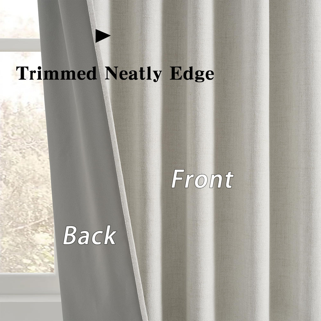 130 Inch Blackout Curtains 2 Panels Set, Natural Birch 50"x130"