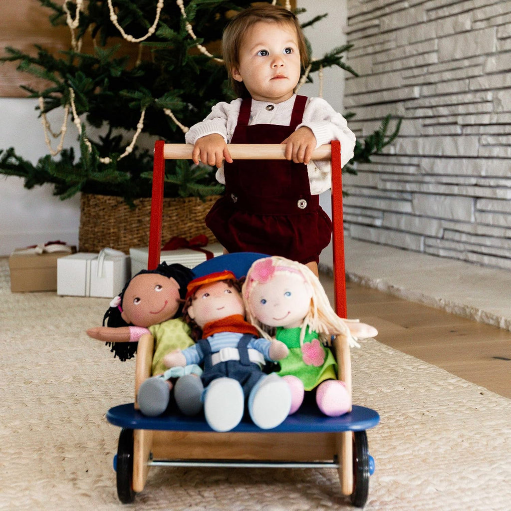 Walker Wagon - Wooden Baby Push Walker, Sit to Stand Walker for Baby Learning to Walk, Push Toys for Toddlers 1-3