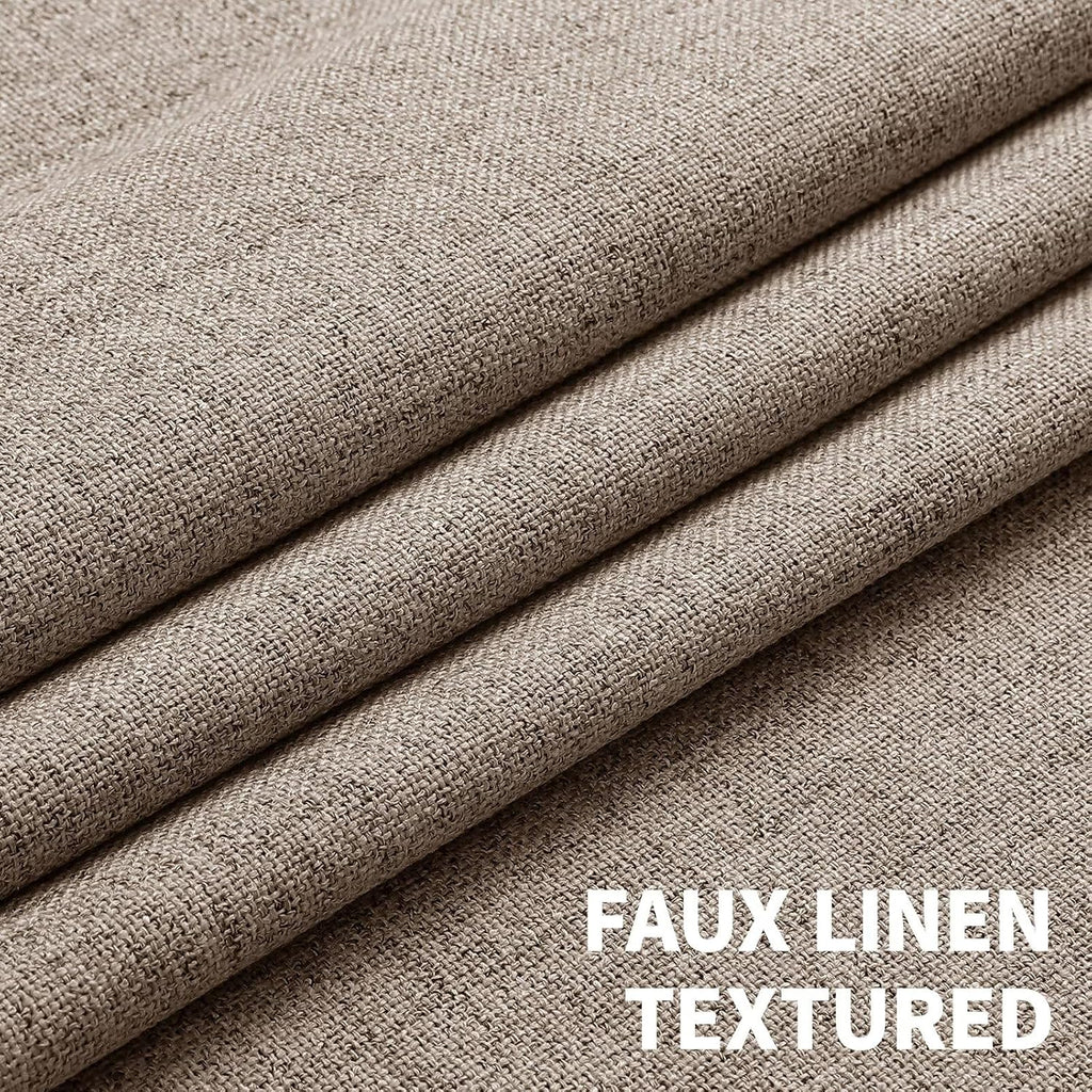 100% Blackout Curtains 96 inches Long 2 Panels Set, Faux Linen Room Darkening Long Drapes With Grommet, Thermal