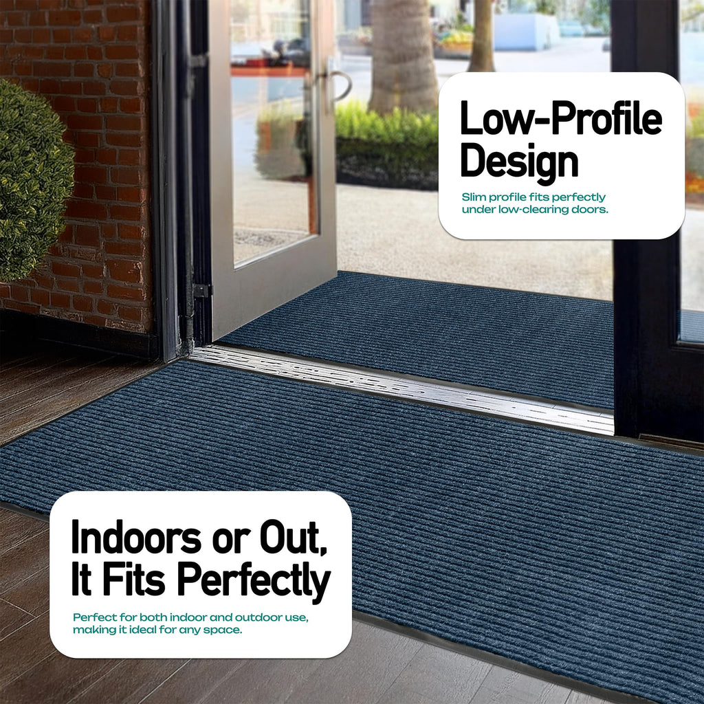 Durable Rubber Door Mat - Heavy-Duty Doormat for Indoor/Outdoor Use - Easy to Clean, Waterproof, Low-Profile Entry