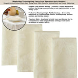 Ivory Fancy Leaves Damask Fabric Holiday Tablecloth, 52 x 70 Inch Rectangle, Elegant Swirling Leaf P