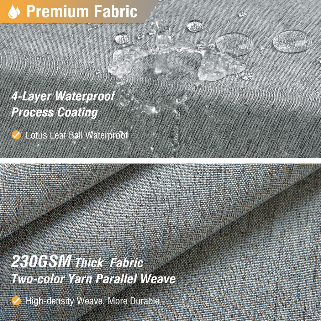 Extra Long Linen Textured Waterproof, 72x96, Grey/Gray