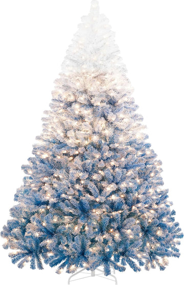 Pre-Lit Snow Flocked Artificial Christmas Tree, 900 Lights