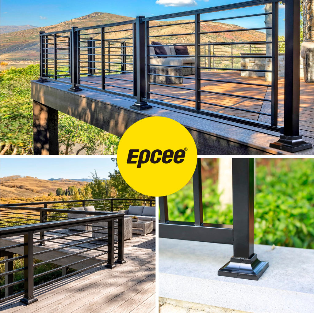 4pcs Post 2" Aluminum Deck Post Base Cover, Post Skirt, Handrail, Stair, Porch, Deck Railing Base Brackets Covers