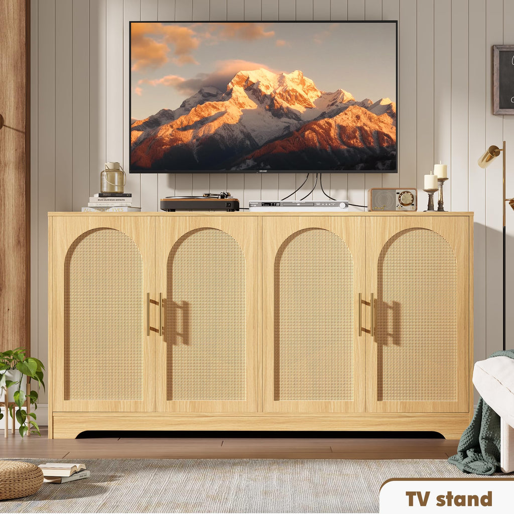 30"W Sideboard Buffet Cabinet, Boho Entryway Storage, Coffee Bar Cabinet