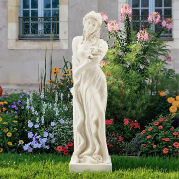 51" Nymph Garden Statue, Roman Goddess Sculpture for Outdoor Decor