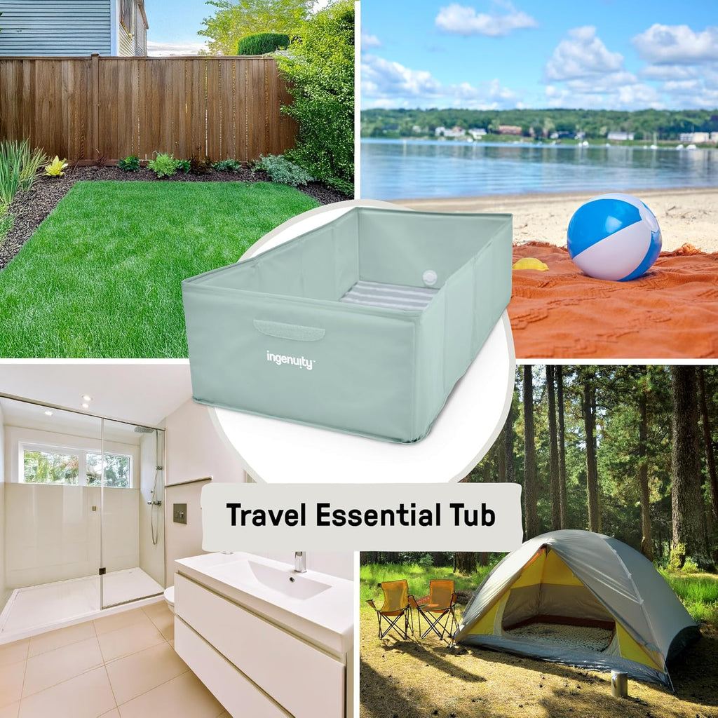 Tuckaway Toddler Folding Tub, Converts Shower to Tub, Folds to Store, Easy to Clean, No Assembly Required, Portable
