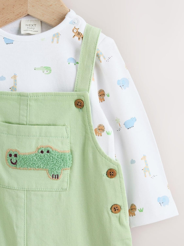 Baby Twill Dungarees and Bodysuit Set