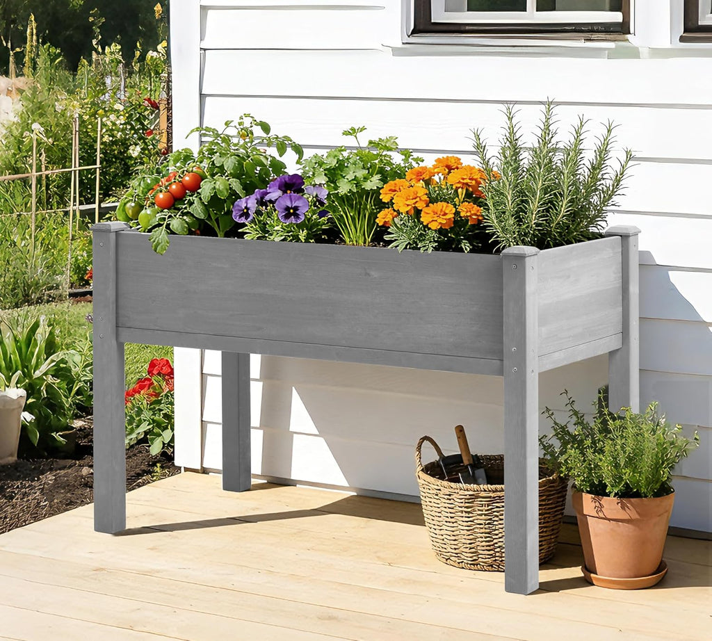 Raised Garden Bed with Legs, 48×24×30 Cedar Wood Elevated Planter Box | Large Growing Capacity,Premium Cedar