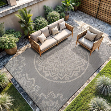 Outdoor Rug 6x9 Modern Area Rugs for Indoor and Outdoor Patios and Porches - Waterproof, Washable, Non-Shedding