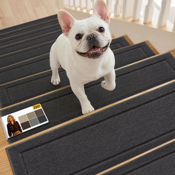 Stair Treads for Wooden Steps Indoor, 15-Pack, 30" x 8", Dark Grey