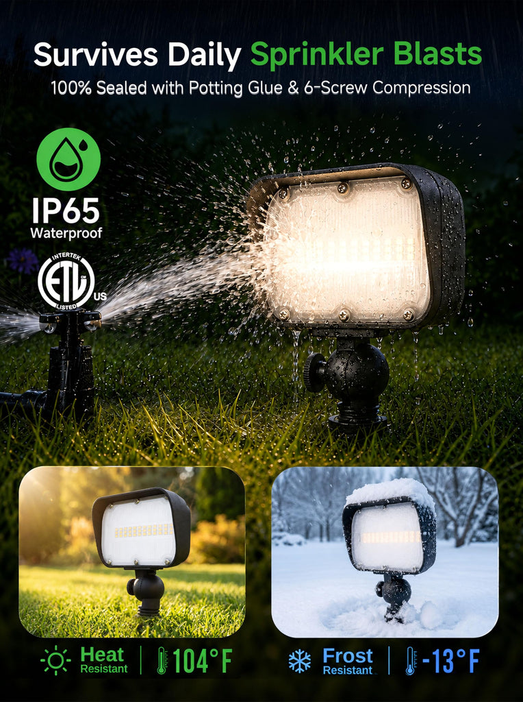 Low Voltage Landscape Flood Light, 20W 12V, 3000K Black, 1 Pack