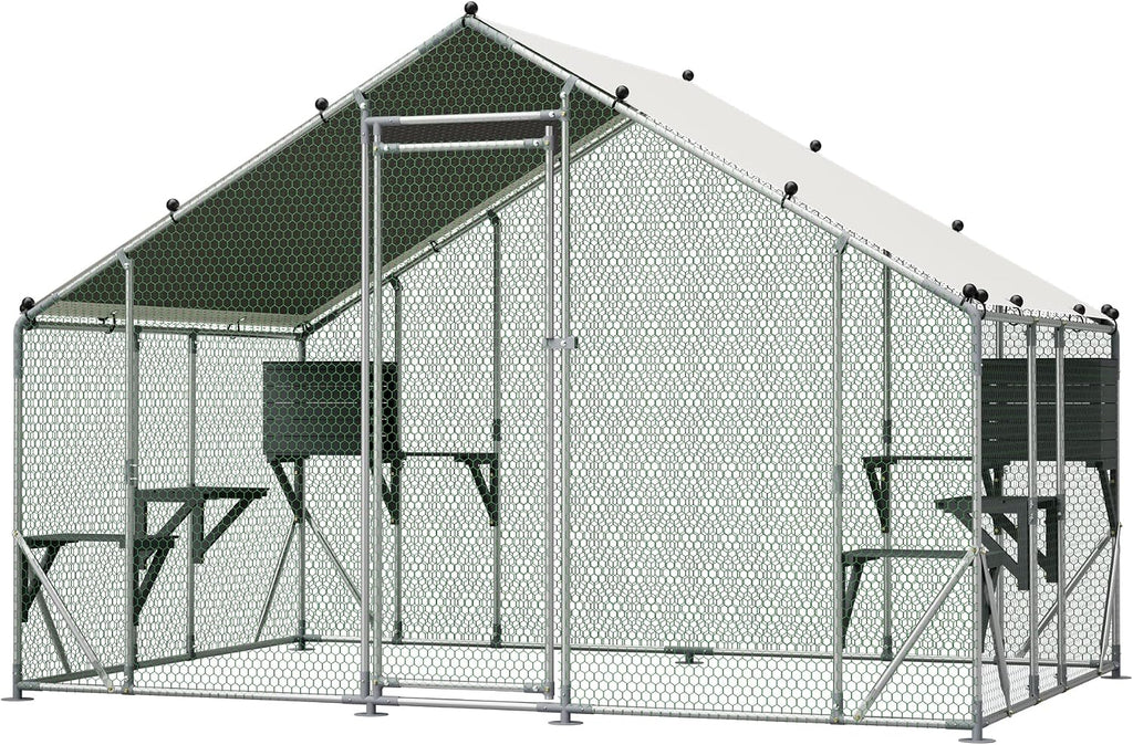 Walk-in Metal Catio 76.8''h Large Outdoor Cat Enclosure Waterproof Roof