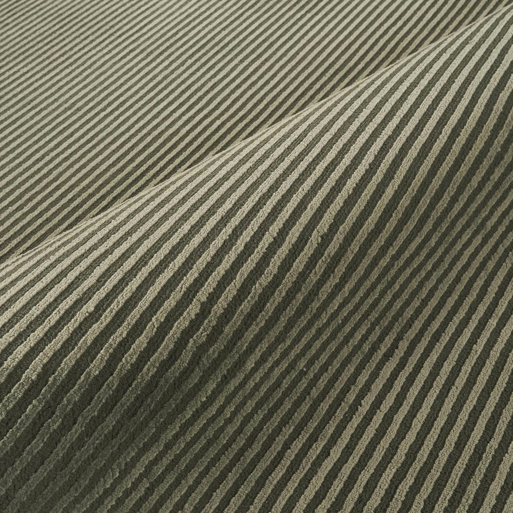 Plush Deco Collection Green Area Rug - Textured Stripe Design, Machine Washable, Non-Shedding, Easy to