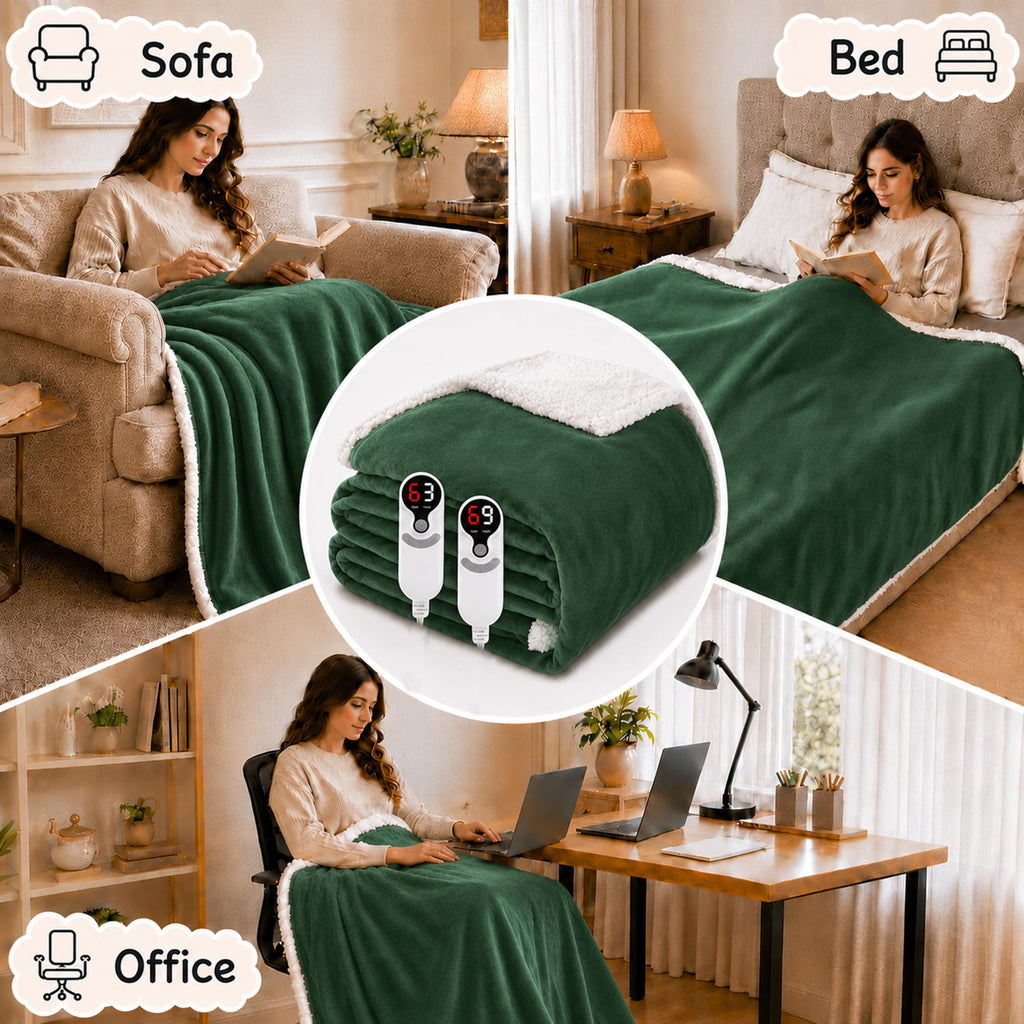 Electric Heated Blanket 84"x90", 9 Heat Settings 10-Hour Auto-Off