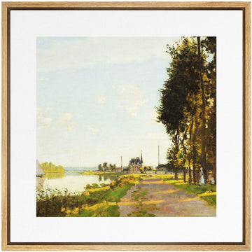 Framed Canvas Print Wall Art Argenteuil by Claude Monet Nature Wilderness Oil Painting Impressionism Rustic Scenic
