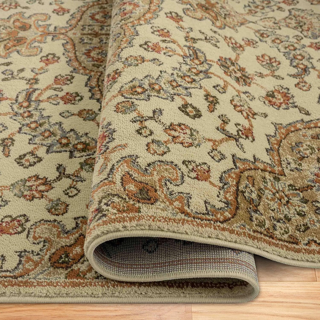 Dynamix Royalty Medallion Traditional Area Rug, Beige/Ivory, 5'2"x7'2"