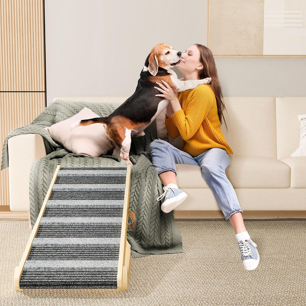 Dog Ramp, Portable Pet Ramp with 7 Adjustable Heights 11" to 26.6"