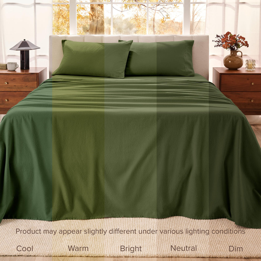 100% Organic Cotton Flannel Sheet Set (XL, Cypress)