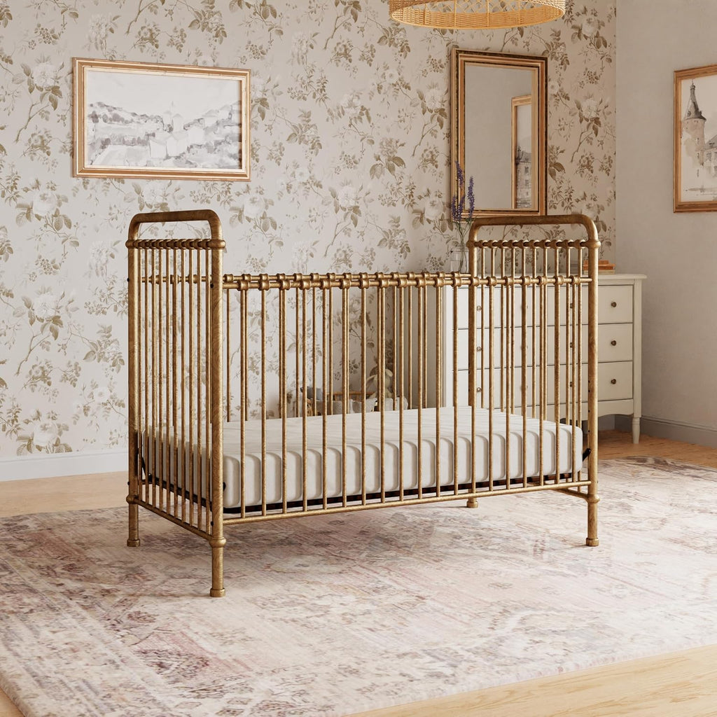 Abigail 3-in-1 Convertible Baby Crib Gold | GREENGUARD Gold Certified, Converts to Toddler Bed & Daybed, 4 Adjustable