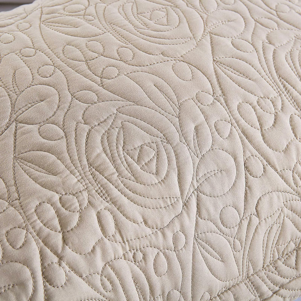 2 Pieces Microfiber Quilted Pillow Shams Soft Pillow Covers with Envelope Closure Standard Size(Taupe)