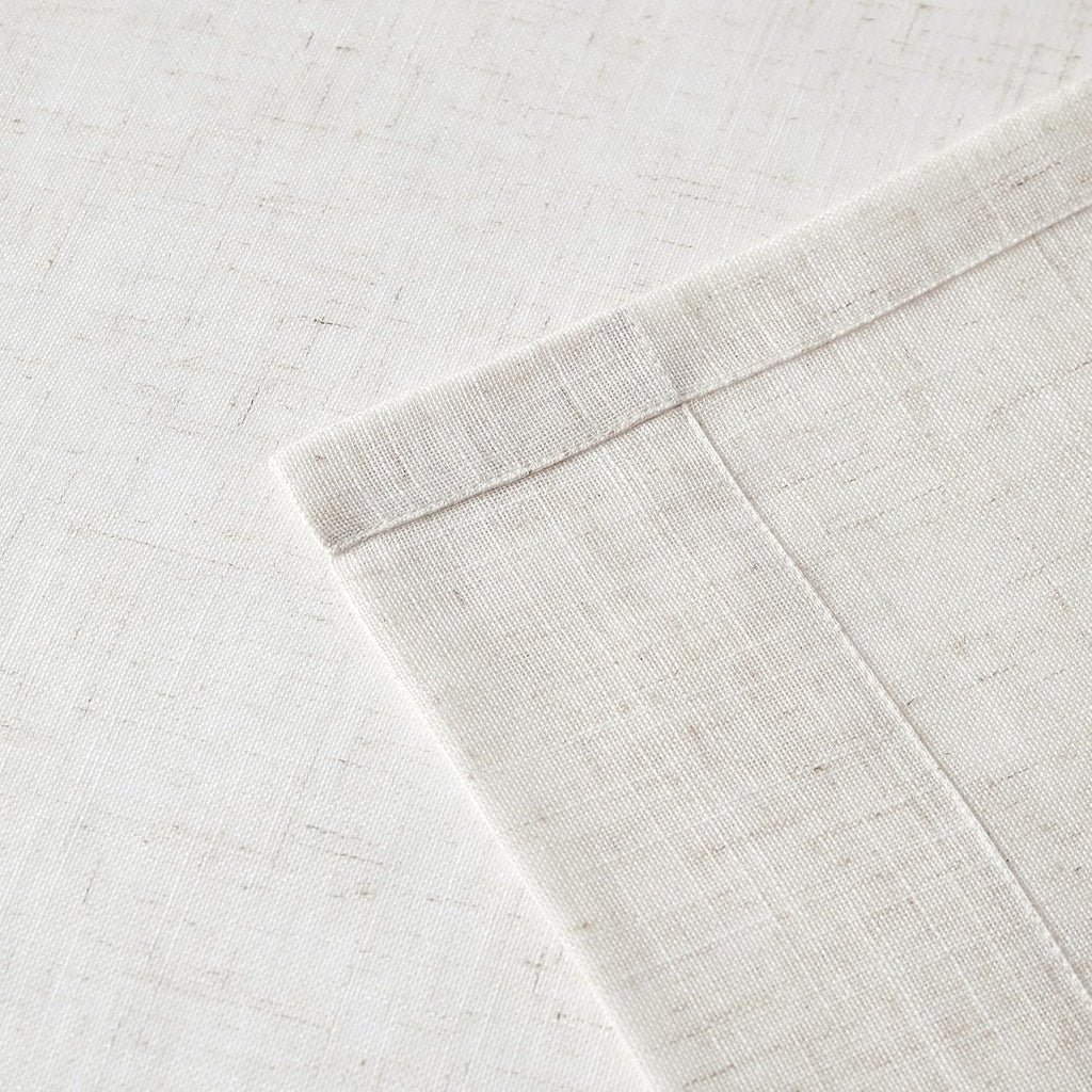 95 Inches Long Natural Pinch Pleated Sheer Curtains for Bedroom 2 Panels,Farmhouse Rustic Linen Living Room Pleat