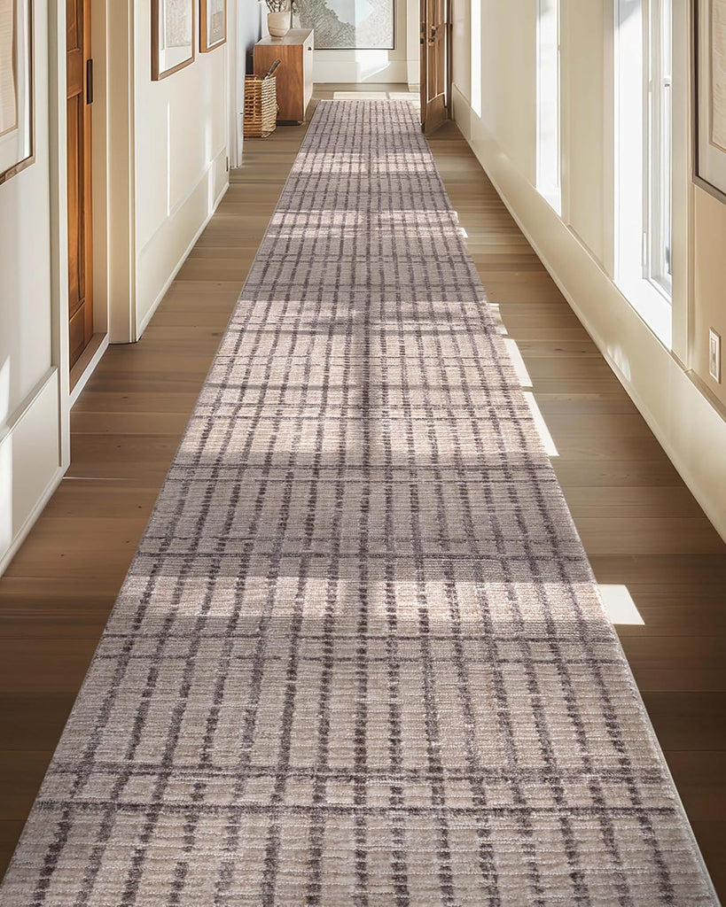 Custom Size Hallway Stair Runner - Nordlys Skog Ivory - 27 Inches Wide x 4 Feet Long Runner (27" x 4')