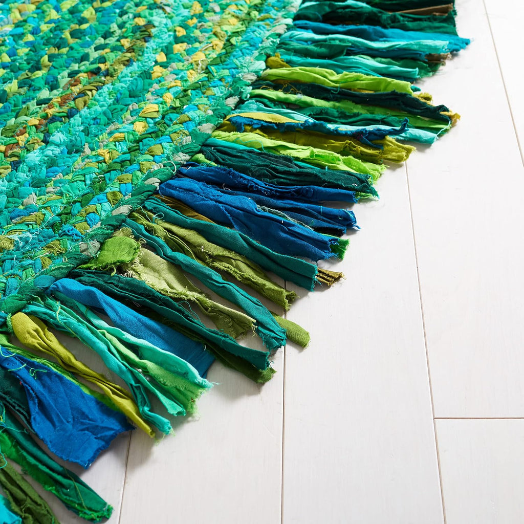 Braided Oval Rug, Green BRD451Y
