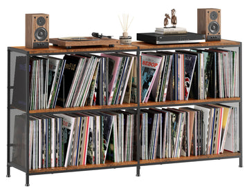 59.2" Record Player Stand with Vinyl Record Storage, Hold 700+ Records