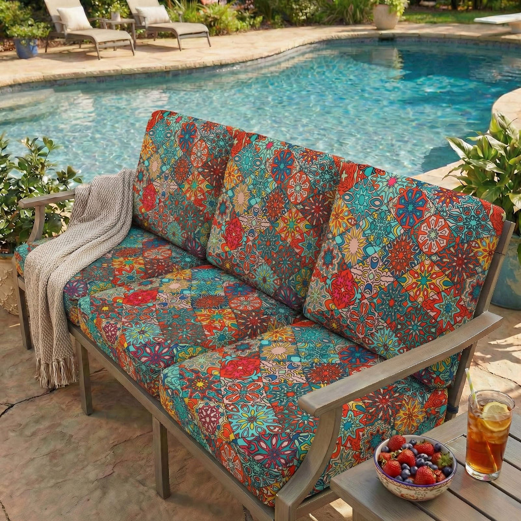 Printed Couch Cushion Covers, Sofa Covers Washable for 3 Cushion Couch