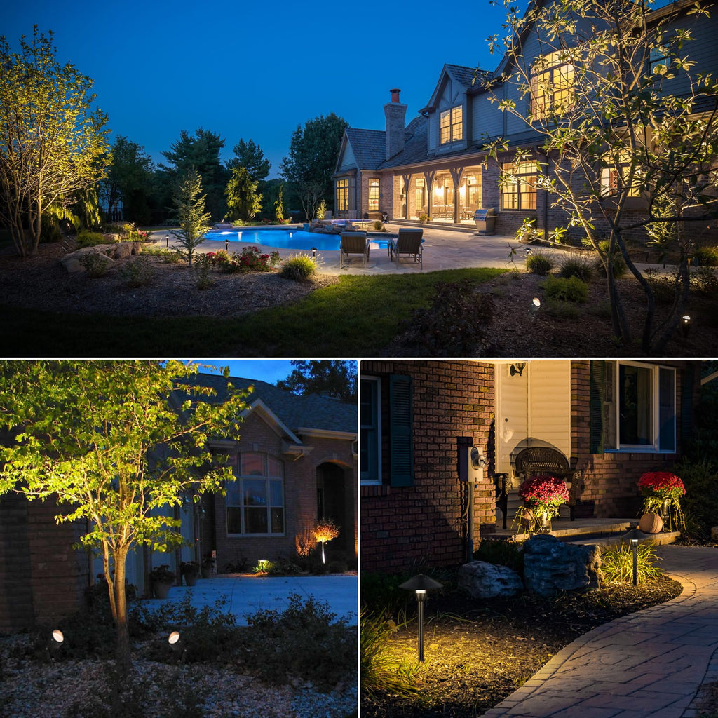LED Low Voltage Landscape Lighting 12-24V Landscape Lighting Kit with Connectors Aluminum Pathway Lights Wired