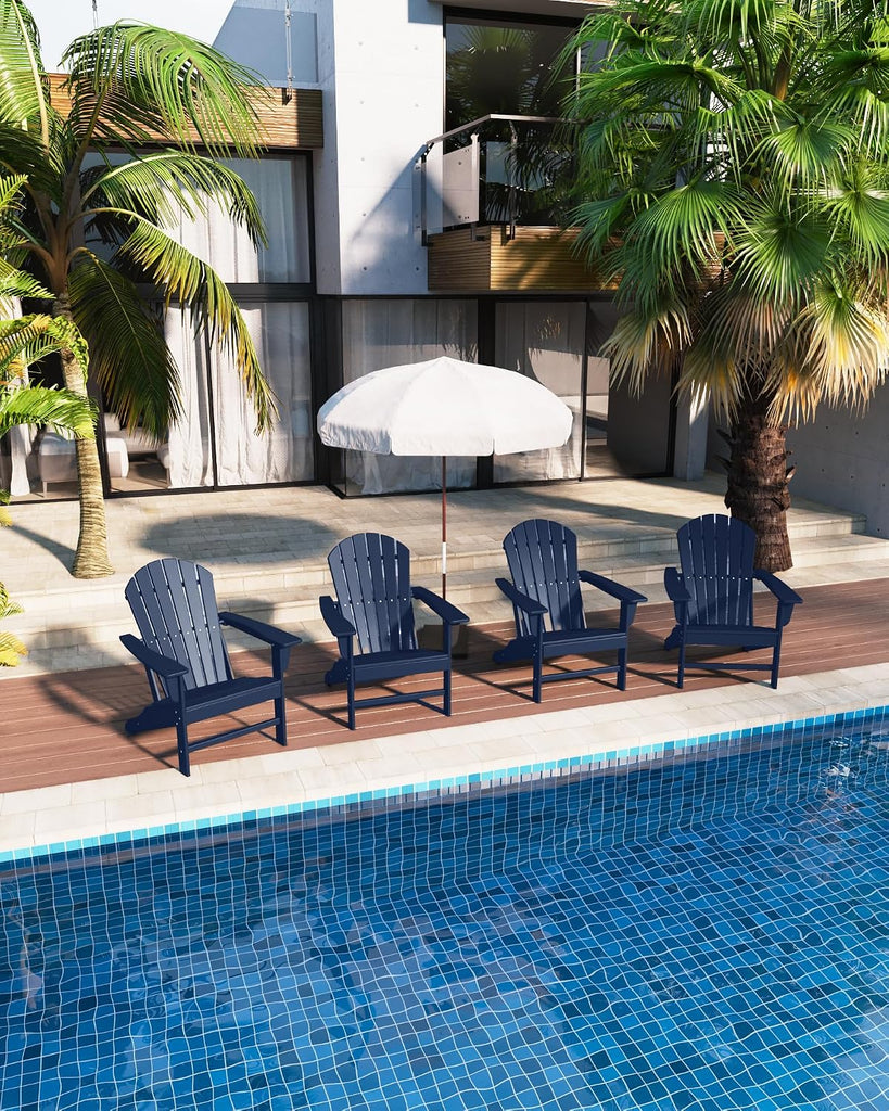 Poly Lumber Adirondack Chair, HDPE All-Weather Resistant Outdoor Patio Chairs, Pre-Assembled Outdoor Fire Pit Chair