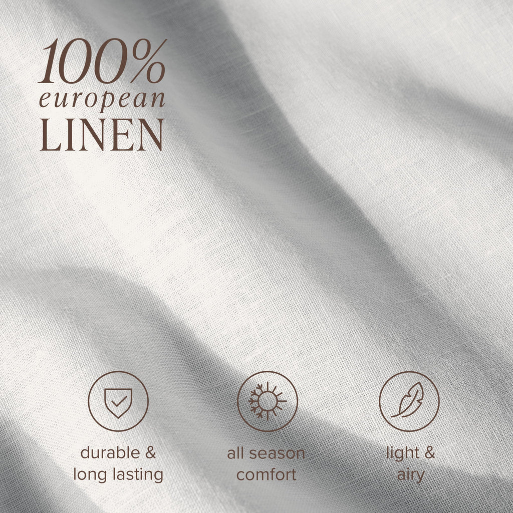 100% European Linen Sheet Set (Full, Glacier Grey)